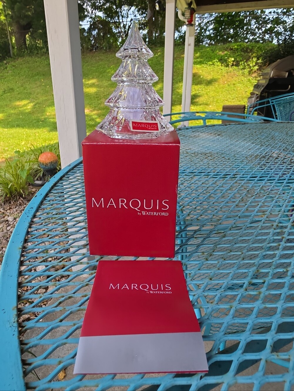 Marquis Waterford Crystal Christmas Tree 3.5” High Original Box & Sticker Clear